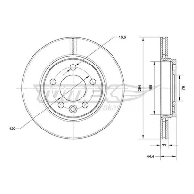 Imagen de Disco de freno TOMEX Brakes TX 71 07