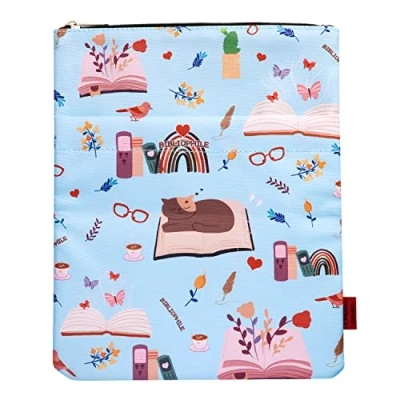 Imagen de fundas para amantes del libro, de libros, cubiertas libro bolsillo, tela lavable, con cremallera, talla media 11 &quot;x 8,7&quot;