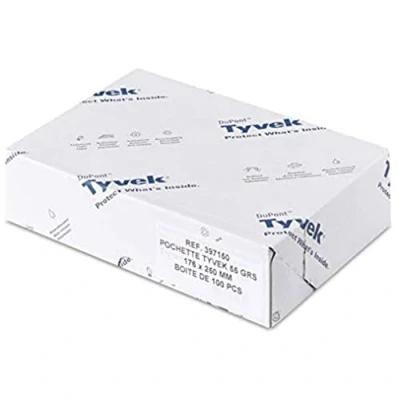 Imagen de Tyvek R1465 Sobres C4 (100 unidades, resistentes, ligeros, 324 x 229 mm), color blanco