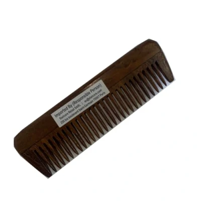 Imagen de SVATV Peine de palisandro hecho a mano para desenredar el cabello grueso, rizado y ondulado, no estático respetuoso con medio ambiente, dientes anchos peinar (S 16)