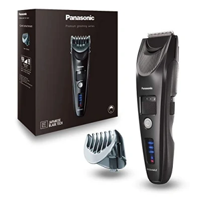 Imagen de Panasonic ER SC40 K803 Cortapelos para Barba Hombres, Trimmer Portátil Resistente Al Agua, 20 Ajustes de Longitud, 1 Accesorios, indicador batería LED, Inalámbrico y con Cable, Negro