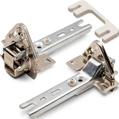 Imagen de rep:labs passend wie 00268698/268698 2 bisagras de Puerta adecuadas como 268698/00268698 para frigorífico y congelador Bosch, Siemens, Constructa, Neff, etc, Metal, Plata