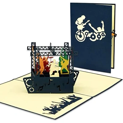 Imagen de LIN17583, Pop Up tarjetas de música, cumpleaños, felicitación 3D tarjeta cumpleaños cupones Jazz Rock concierto, N339