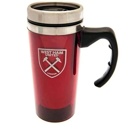 Imagen de West Ham United FC Tazas de viaje aluminio con asa del equipo fútbol United, diseño fútbol, plata, 1 Count (Pack of 1)