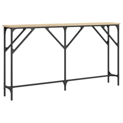 Imagen de vidaXL Mesa Consola, Mesita con Patas Ajustables, Auxiliar de Sofá, para Salón Pasillo Entrada, Madera Ingeniería Roble Sonoma