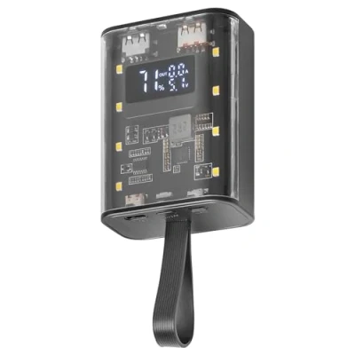 Imagen de Power Bank Compacta 22.5w Mars Gaming Mpk 10k, Carga Rápida Qc3.0 &amp; Pd3.0 10000mah, Pantalla Inteligente, Múltiple, Conectividad Universal, Negro