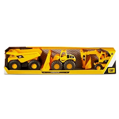 Imagen de CatToysOfficial Set de Vehículos Construcción Juguete Camión Volquete, Excavadora, Pala Cargadora Partes Articuladas CAT Toy Regalos y Juguetes para Niños 3 Años o Más