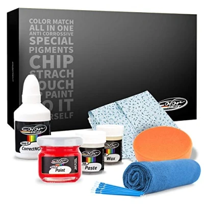 Imagen de Color N Drive Pintura de retoque Compatible con Mazda Blanco ártico (A4D) Kit reparación rayones y raspaduras Paquete Plus