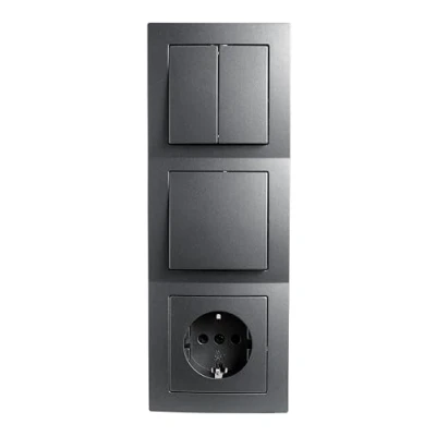 Imagen de Juego FLAIR &quot;Puerta triple&quot;, 4 piezas, antracita, conexión por tornillo