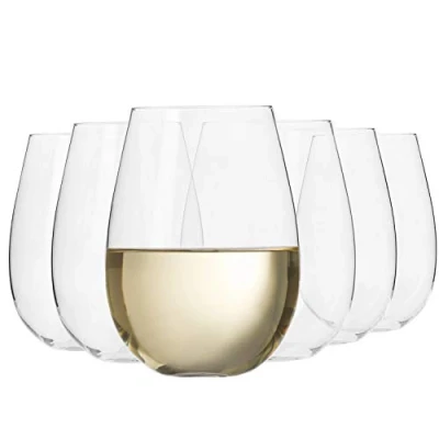 Imagen de Krosno Grande Copas de Vino Blanco sin Tallo Conjunto 6 Piezas 500 ML Colección Harmony Perfectos para Uso en Casa, Restaurante y Fiestas Apto Lavavajillas