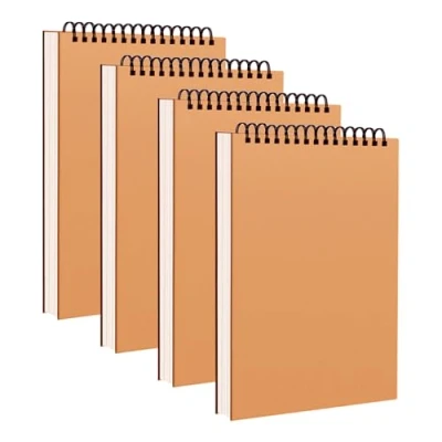 Imagen de SPORWAY 4 bloc de dibujo A4, cuaderno bocetos en blanco, encuadernado espiral, página bocetos, para dibujar,