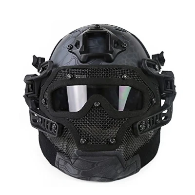 Imagen de Casco con Gafas Protectoras y máscara de Malla para Juegos Paintball Airsoft Typhon