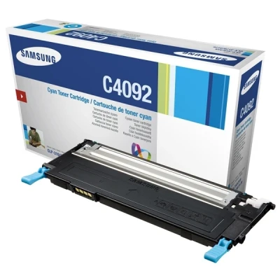 Imagen de Samsung CLT C4092S, SU005A, Cian, Cartucho Tóner Original, de 1.000 páginas, compatible con impresoras LaserJet Color CLP 310, 310N, 315, 315W, CLX 3170FN, 3175N y 3175FN
