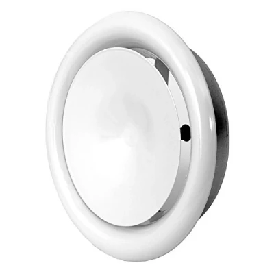 Imagen de Ø 80mm Difusor de Suministro Aire Válvula Disco Regulada Rejilla Ventilación Redonda Acero Blanco