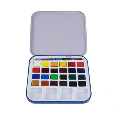 Imagen de Daler Rowney Aquafine Acuarela Estuche 24 unidades + 1 Mini Pincel Paleta