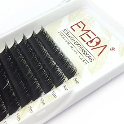 Imagen de EMEDA Extensiones de pestañas falsas mezcla rizadas 0.07mm J individuales 3D visuales 8 15mm para uso en salón (J 0.07 mix)