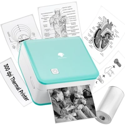 Imagen de Phomemo M02PRO Impresora Bluetooth para Movil Mini Portátil Térmica Compatible con iOS y Android, Imprimir Fotos en Blanco Negro, Diario de Diseño, Trabajo Estudio, Cian