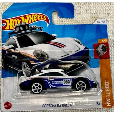 Imagen de Hot Wheels Porsche 911 Rallye HW Turbo 5/5 (172/250) HRY70 Blanco 2024 + Protector Short Card Frikimonkey
