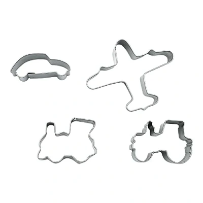 Imagen de BekkiB 35184 Juego de 4 mini cortadores galletas con diseño vehículos