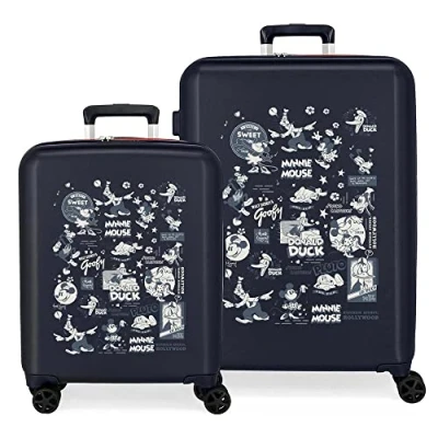 Imagen de Disney 100 Special Shine Mickey Comic Juego de maletas Azul 55/70 cms Rígida ABS Cierre TSA integrado 119L 6