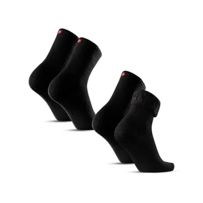 Imagen de DANISH ENDURANCE Calcetines Térmicos y Acogedores para Invierno con Forro Polar Cálido Hombres Mujeres, 2 Pack, Negro, 43 47