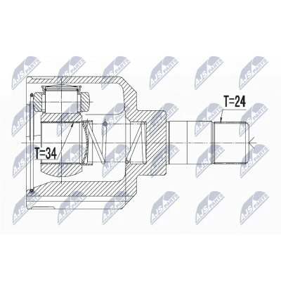 Imagen de NTY NPW PE 022 Junta Homocinética Caja de cambios manual Eje delantero, derecha PEUGEOT: 308 SW 2