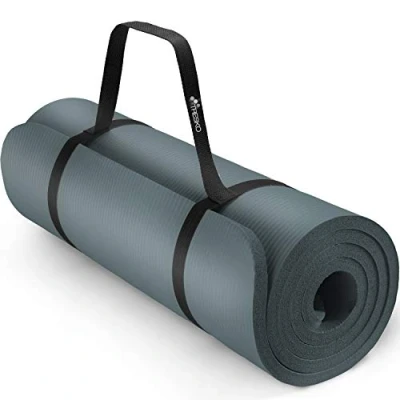 Imagen de TRESKO® Esterilla de Fitness 185 x 60 cm y 190 100 para Gimnasia, Yoga, Pilates Cualquier Tipo Entrenamiento Suave cómoda Espuma NBR (Azul Indigo, 1,5 cm)