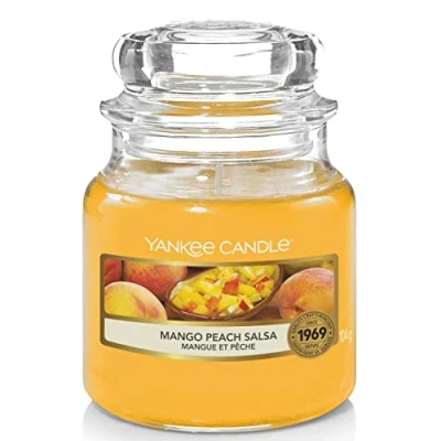 Imagen de Vela en tarro pequeño Yankee Candle, salsa de mango y melocotón, botella pequeña