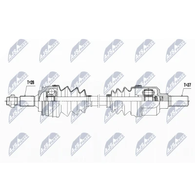 Imagen de NTY NPW PE 039 Árbol de transmisión Eje delantero, izquierda 641 PEUGEOT: Rifter MPV, 308 SW 2