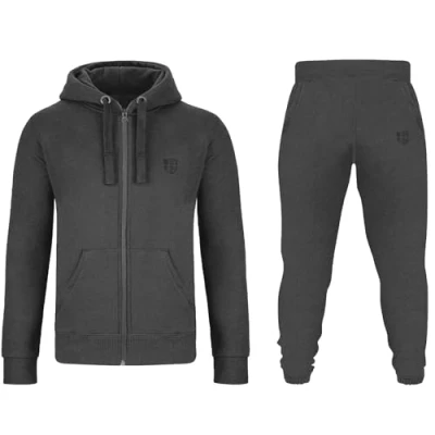 Imagen de Gennadi Hoppe Chándal para hombre Regula la humedad, suave y transpirable, traje deportivo cálido hombre, perfecto deportes actividades de ocio, gris oscuro, XL