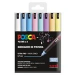 Imagen de UNI Posca Estuche de 8 Rotuladores PC1MR Color Pastel Punta Cónica Extra Fino