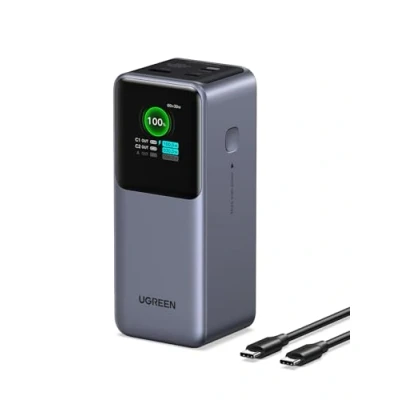 Imagen de UGREEN Nexode Power Bank 20000mAh 130W, Cargador Portátil con 2 USB C y 1 Tipo A Batería Externa Pantalla, Compatible MacBook iPad, iPhone 16/15 Plus Pro MAX, Galaxy S24 Ultra, Gris
