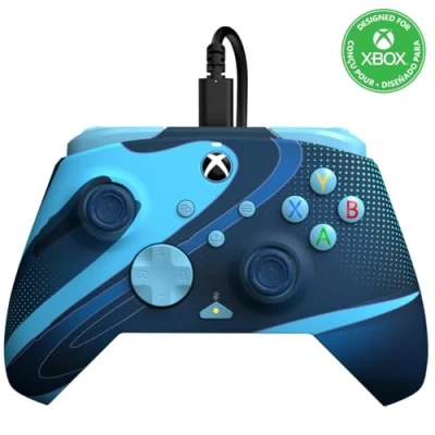Imagen de Mando Xbox PDP Series X Rematch Wired Controller, Para Series, Cable, Glow Blue Tide