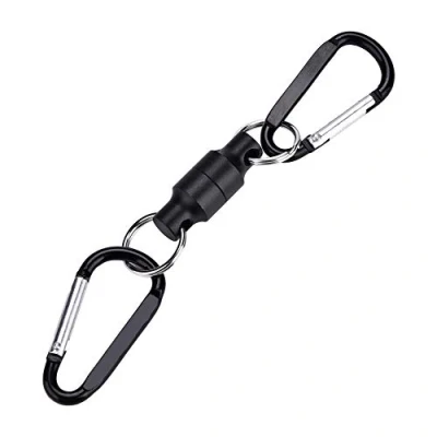 Imagen de Alomejor Hebilla Magnética Pesca Neto Clip Lanzamiento Colgante Mosca Red De Aterrizaje Broche Colgante(Double Black)