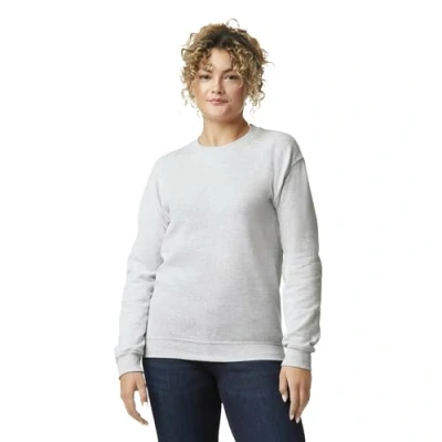 Imagen de Gildan Sudadera de cuello redondo con forro polar, estilo G18000 para Hombre, Gris (Ash), L