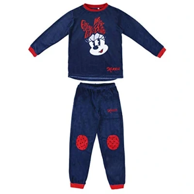 Imagen de Artesania Cerda Pijama Largo Poly Minnie Conjuntos, Azul (Azul C03), 12 Años para Niñas