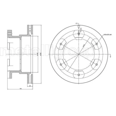 Imagen de METELLI Disco de freno IVECO: DAILY 6 , Pritsche/Fahrgestell, 4 Kasten/Kombi 306,0mm 28,0mm 190,1mm ventilado 23 0990 2996049,7186848