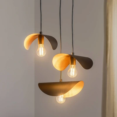 Imagen de Lámpara colgante de 3 luces Staircase Tools 30cm Metal Negro y Oro Menzzo