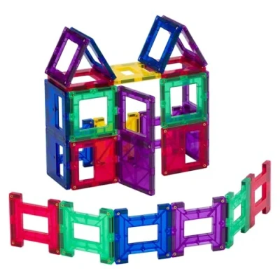 Imagen de Playmags 3D Bloques magnéticos para Niños Aprender Formas, Colores, y del Alfabeto Stem Juguetes desarrollar Habilidades Creatividad motriz (24 Piezas)