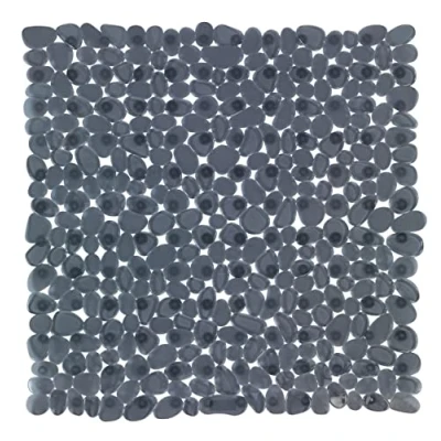 Imagen de WENKO Alfombra para ducha Paradise, cómoda alfombrilla antideslizante la con ventosas en parte inferior sujeción segura, de material plástico, 54x54 cm, antracita