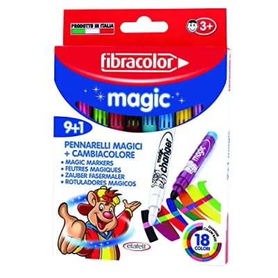 Imagen de FIBRACOLOR Magic Pack 9 rotuladores con tinta mágica punta gruesa + 1 rotulador de cambio color