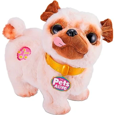 Imagen de Pets Alive Zuru 9521 Poppy The Booty Shakin Pug, Pug de Felpa, Mueve la Cabeza y el Trasero Gira, Toca 3 Bonitas Canciones