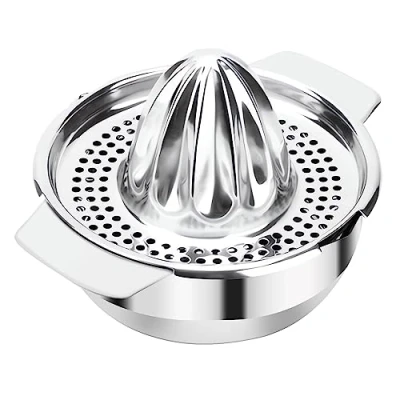Imagen de Exprimidor Limon Manual Exprimidores Manuales de Acero Inoxidable con Recipiente 400ML para Naranja Limón Lima