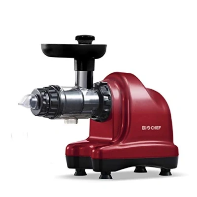 Imagen de BioChef Axis Cold Press Juicer Extractor de zumo horizontal, Procesador alimentos, BPA Free y Silencioso. 20 Años Garantía (plata)
