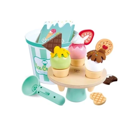 Imagen de Set de Helados Scoop &amp; Serve Hape Haz tu Propio Helado Juego Madera para niños
