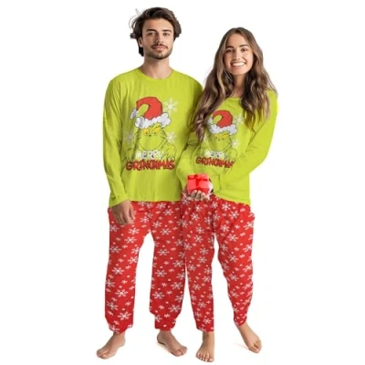 Imagen de United Labels Grinch Pijama largo para hombre y mujer, color verde rojo, verde/rojo, S