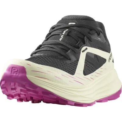 Imagen de Salomon Ultra FLOW Zapatillas de trail running, Mujer, Talla: 44, Black/transparent yellow/rose violet Zapatos