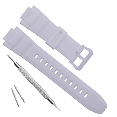 Imagen de Correa de repuesto resina natural impermeable para Casio MCW 100H/W S220/HDD S100 (blanco)