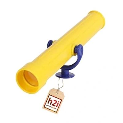 Imagen de h2i torre de juego telescópica y casa juegos, telescopio infantil plástico resistente a la intemperie, sin aumento óptico, infantil, accesorios para juego, amarillo