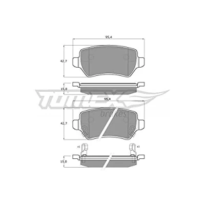 Imagen de TOMEX brakes TX 12 97 Juego de pastillas freno Eje trasero con avisador acústico desgaste OPEL: Corsa C Hatchback, Zafira B, A